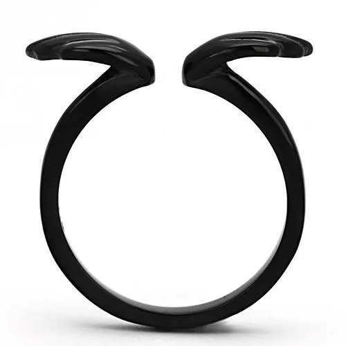 Rings Alamode TK987 IP BlackIon Plating Stainless Steel Ring with No Stone