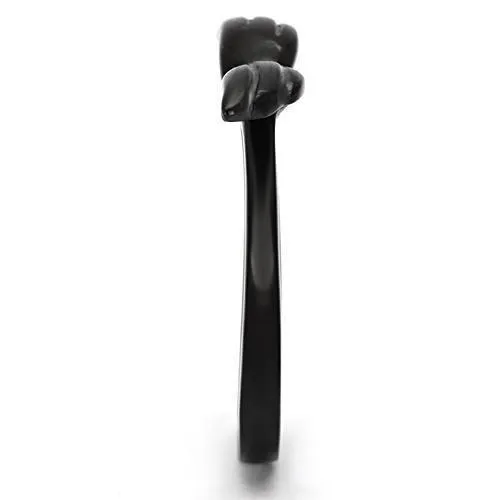 Rings Alamode TK987 IP BlackIon Plating Stainless Steel Ring with No Stone