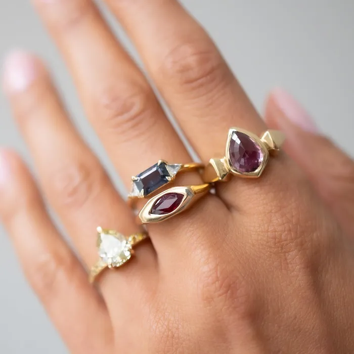 Rings Lauren Wolf Jewelry Majestic Teal Sapphire Ring