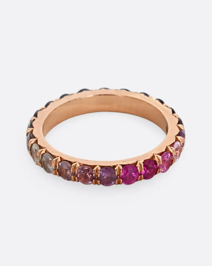 Rings TAMSIN RASOR Blue and Pink Sapphire Eternity Ring