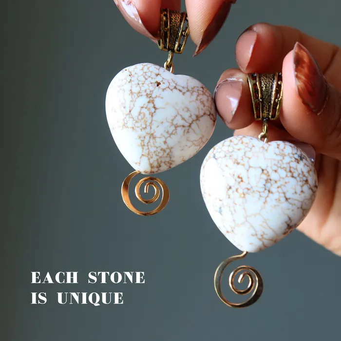 Satin Crystals Magnesite Pendant Magnify my Heart Antiqued Brass Necklaces