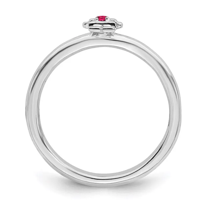 Sterling Silver Stackable Expressions Rhodium Cr Ruby Girl Ring QSK1929 Stackable Expressions Rings Sterling Silver Stackable Expressions Rhodium Cr Ruby Girl Ring QSK1929 Stackable Expressions Rings