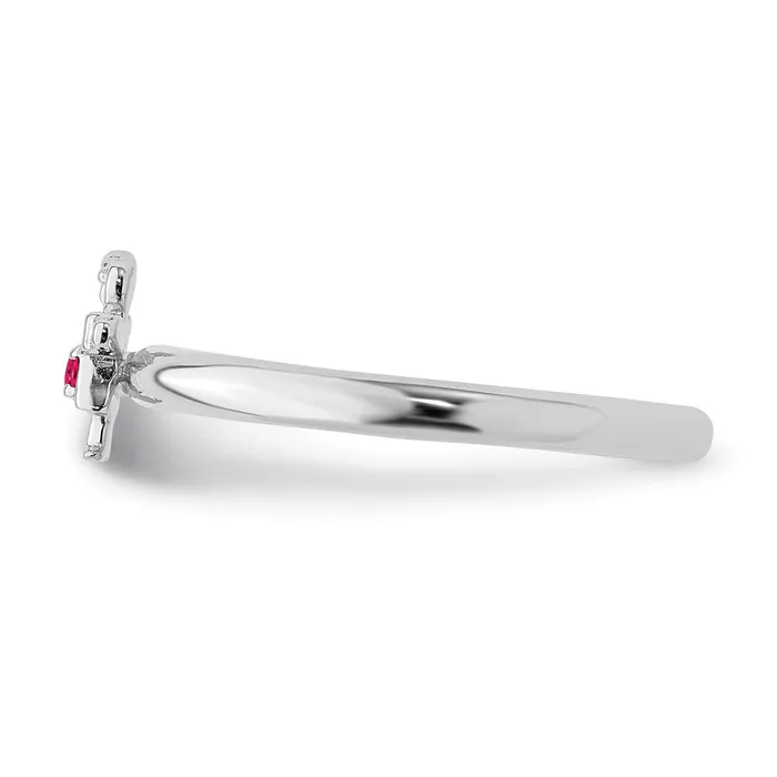 Sterling Silver Stackable Expressions Rhodium Cr Ruby Girl Ring QSK1929 Stackable Expressions Rings Sterling Silver Stackable Expressions Rhodium Cr Ruby Girl Ring QSK1929 Stackable Expressions Rings