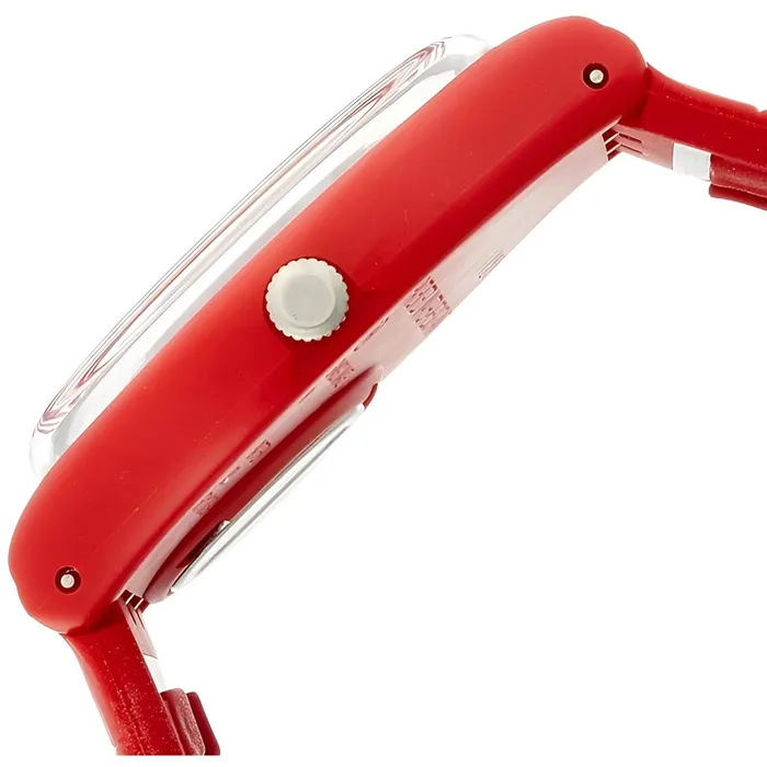 Swatch Bracelets Swatch Womens Watch Pepeblu Plastic Case Quartz Red Expansion Bracelet GR173A