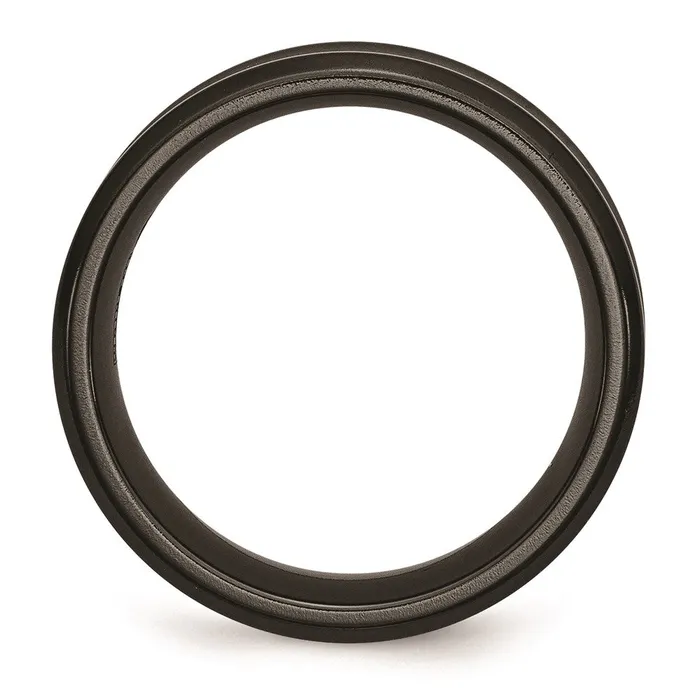 Titanium Black Ti Polished Concave 9mm Band TB281 Chisel Rings Titanium Black Ti Polished Concave 9mm Band TB281 Chisel Rings