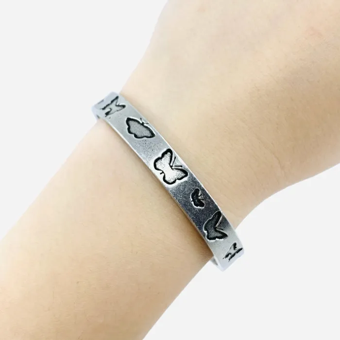 Whitney Howard Designs Bracelets Pewter Cuff Bracelet Caterpillar into Butterfly