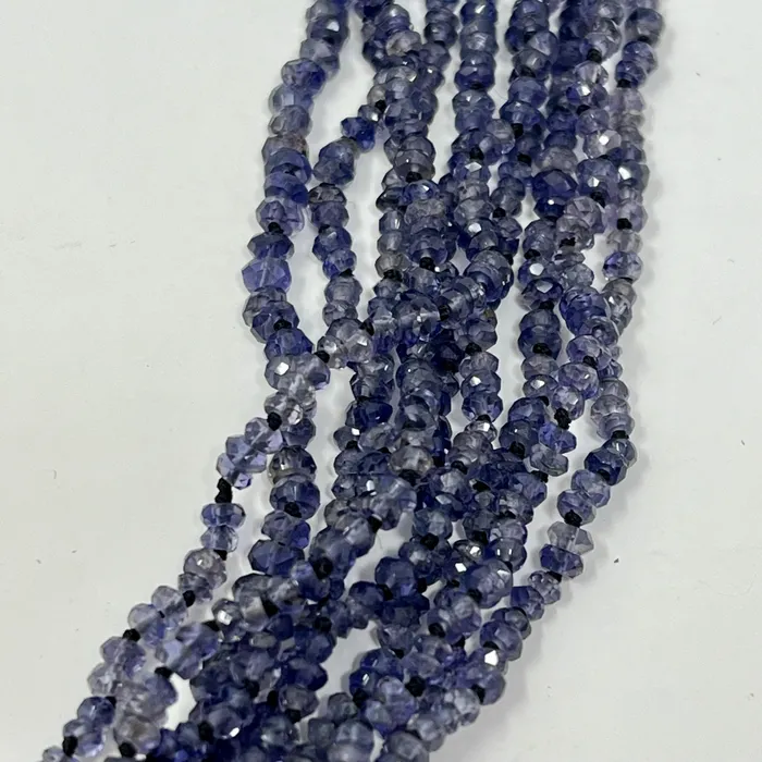 38 Iolite 10 Strand Necklace with Sapphire Embellished Clasp Jewelry Necklaces