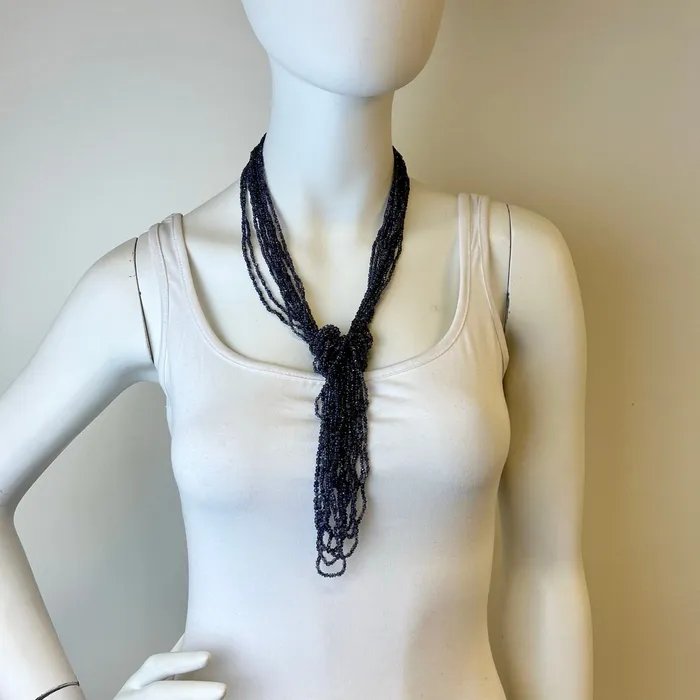 38 Iolite 10 Strand Necklace with Sapphire Embellished Clasp Jewelry Necklaces