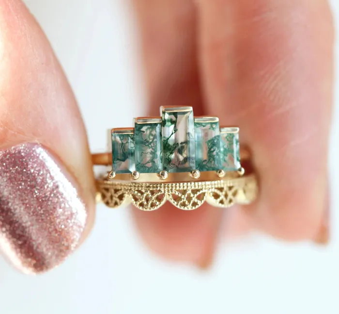 Agatha Baguette Ring Set Capucinne Rings