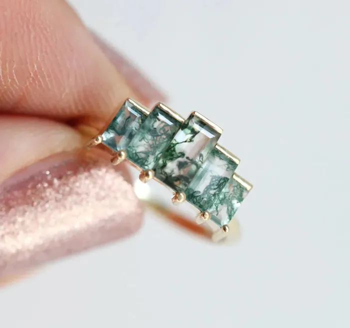 Agatha Baguette Ring Set Capucinne Rings