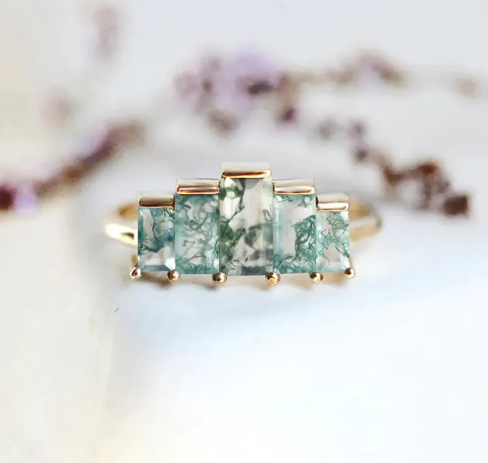 Agatha Baguette Ring Set Capucinne Rings