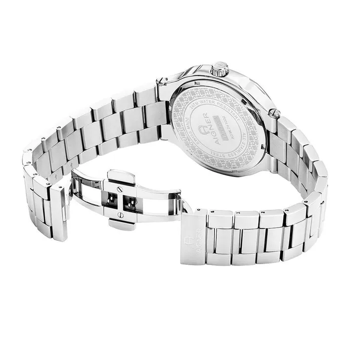 Aigner Tiviano 2 Gents White Pattern Dial Silver Stainless Steel Watch Aigner Earrings Aigner Tiviano 2 Gents White Pattern Dial Silver Stainless Steel Watch Aigner Earrings