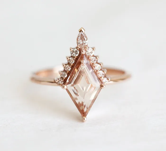 Amaris Kite Morganite Diamond Ring Capucinne Rings