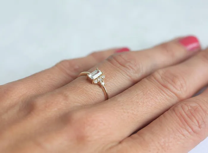 Angelique White Sapphire Diamond Ring Capucinne Rings