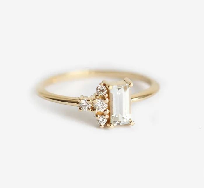 Angelique White Sapphire Diamond Ring Capucinne Rings