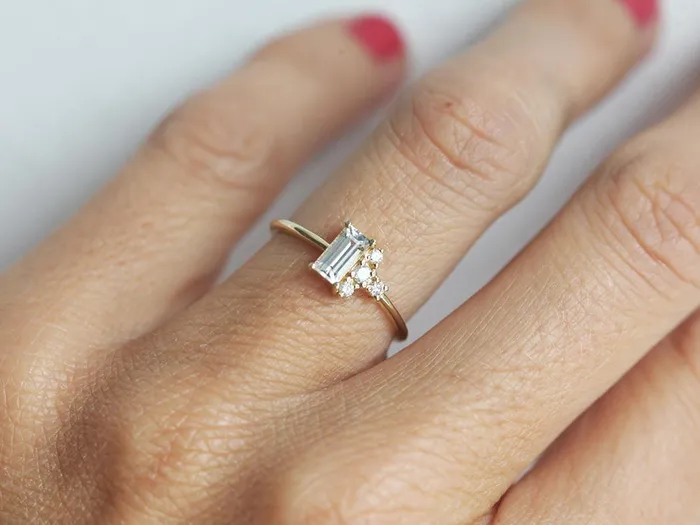 Angelique White Sapphire Diamond Ring Capucinne Rings