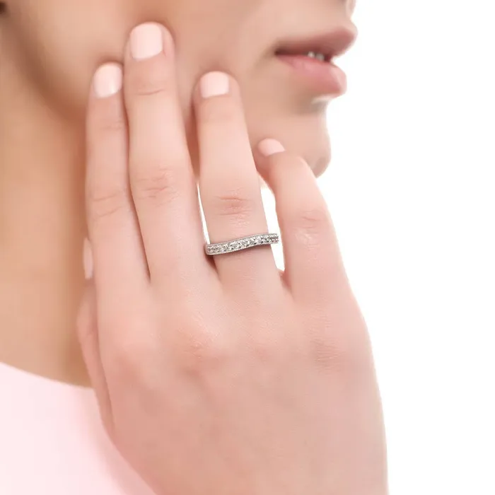 BERRICLE Rings 3Stone Kaleidoscope Purple Aqua CZ Ring Set in Sterling Silver
