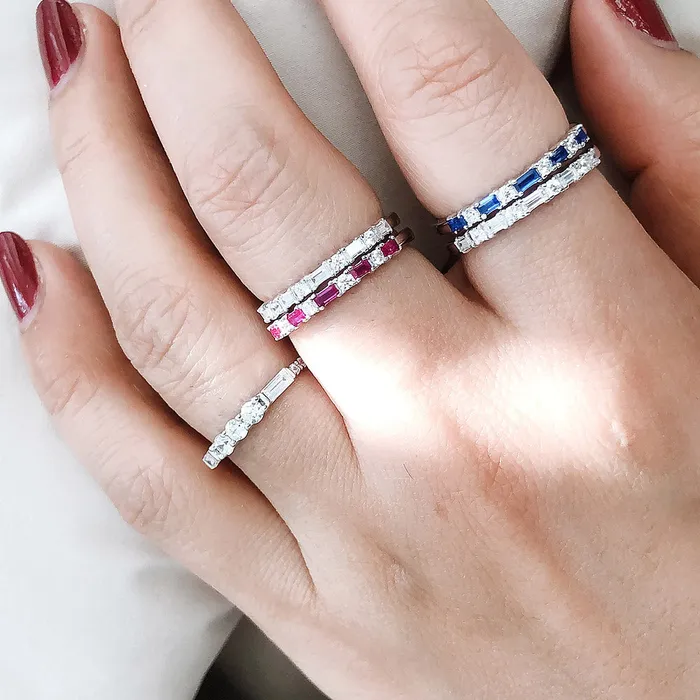 BERRICLE Rings Art Deco Pave CZ Eternity Ring in Sterling Silver