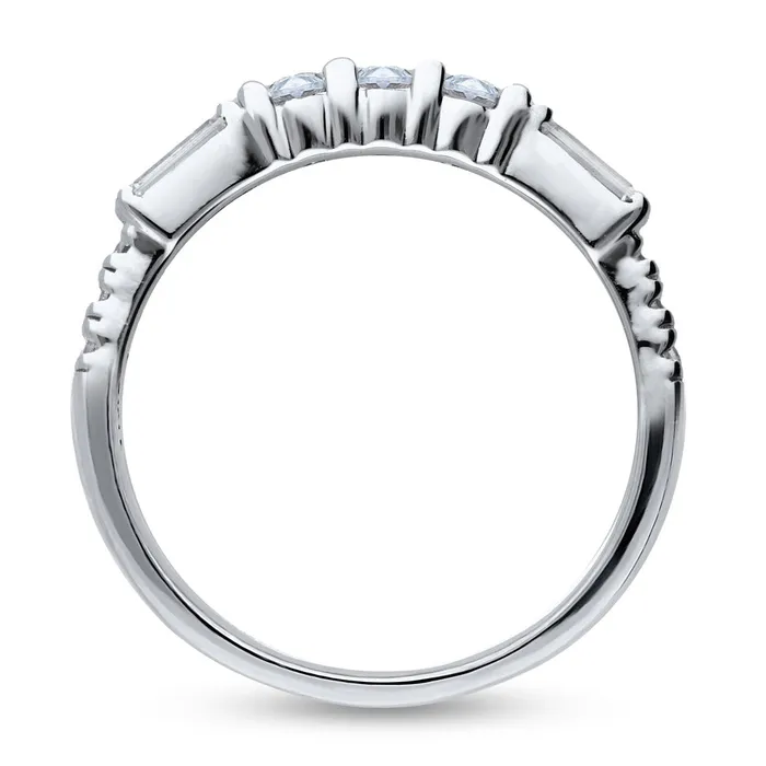 BERRICLE Rings Art Deco Pave CZ Eternity Ring in Sterling Silver
