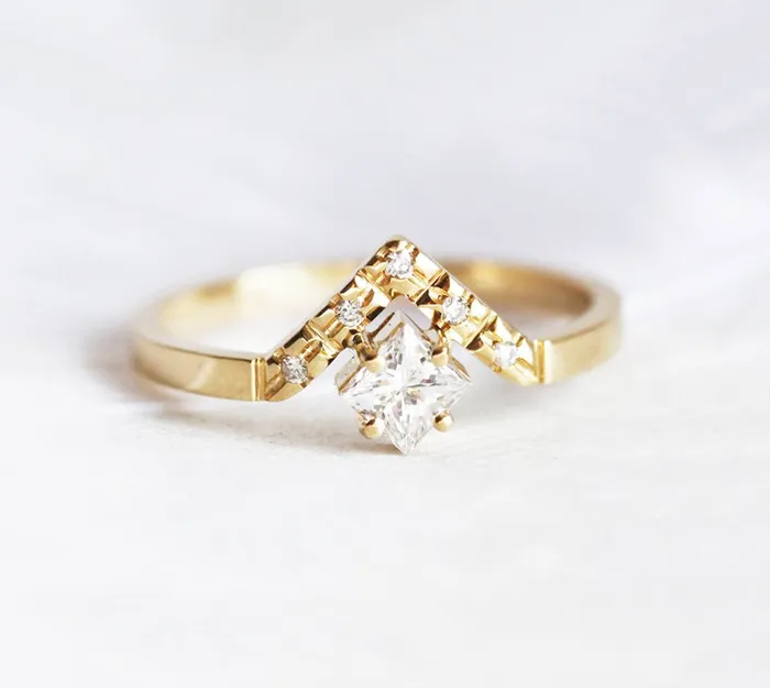 capucinne Rings Eliza Princess Diamond Engagement Ring