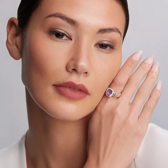 Caviar Color BezelSet Amethyst Ring Lagos Rings Caviar Color BezelSet Amethyst Ring Lagos Rings