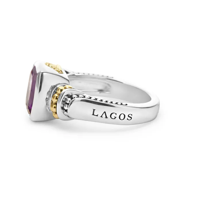 Caviar Color BezelSet Amethyst Ring Lagos Rings Caviar Color BezelSet Amethyst Ring Lagos Rings