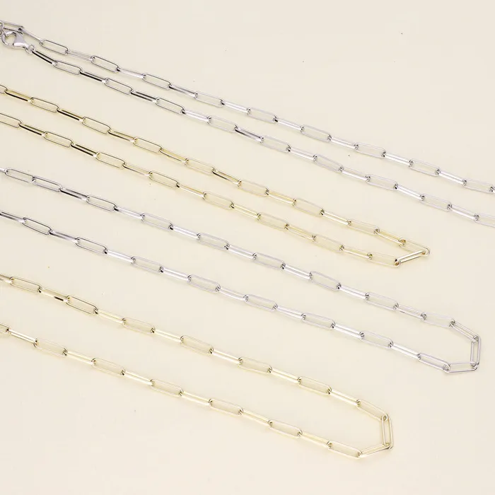 Necklaces BERRICLE Evil Eye Paperclip CZ Chain Necklace in Sterling Silver 2 Piece