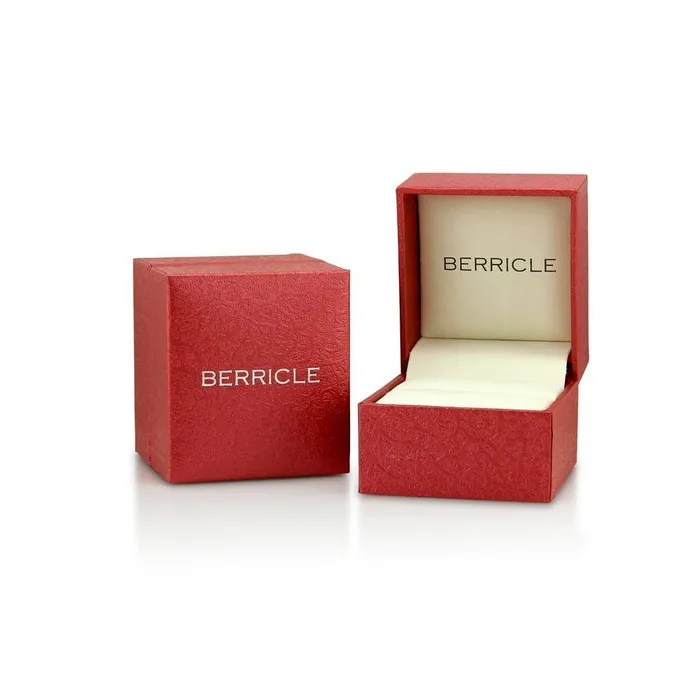 Rings BERRICLE Halo Princess CZ Ring in Sterling Silver