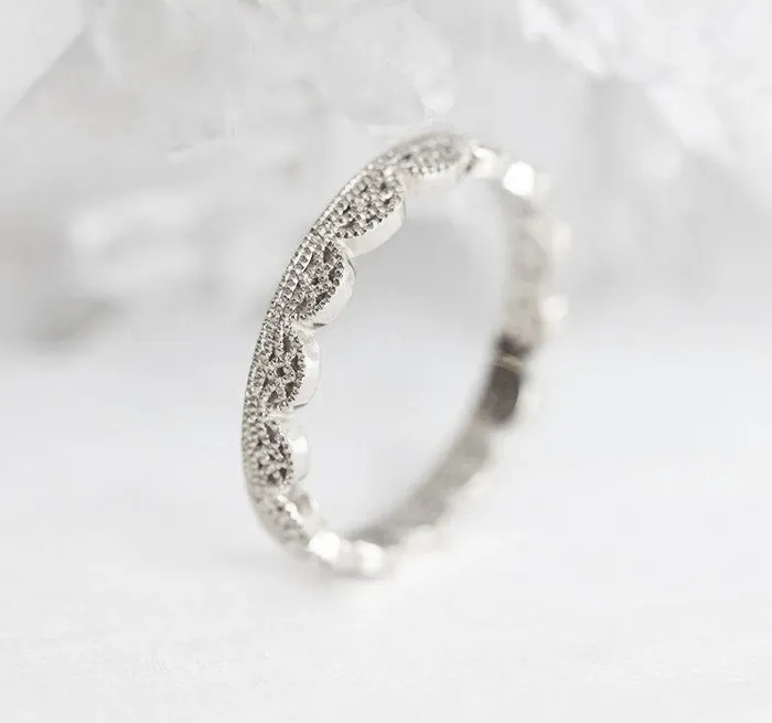 Rings Capucinne Dainty Gold Lace Filigree Wedding Ring