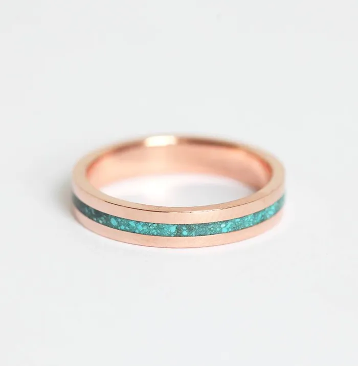 Rings capucinne Lee Turquoise Ring Unisex Wedding Band
