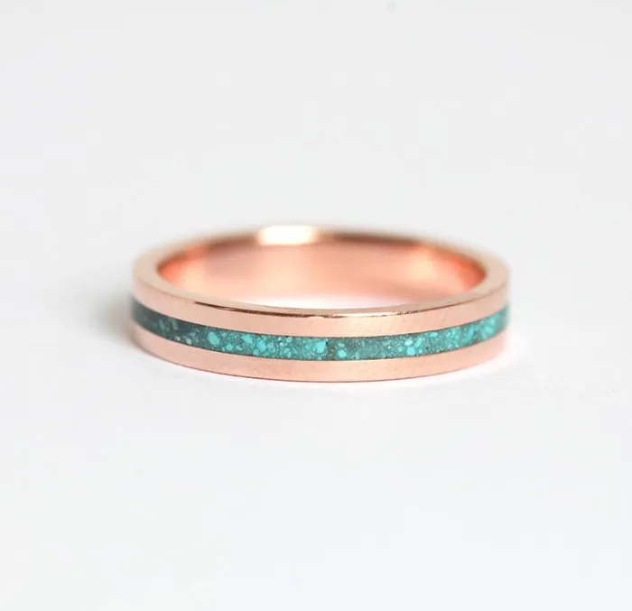 Rings capucinne Lee Turquoise Ring Unisex Wedding Band