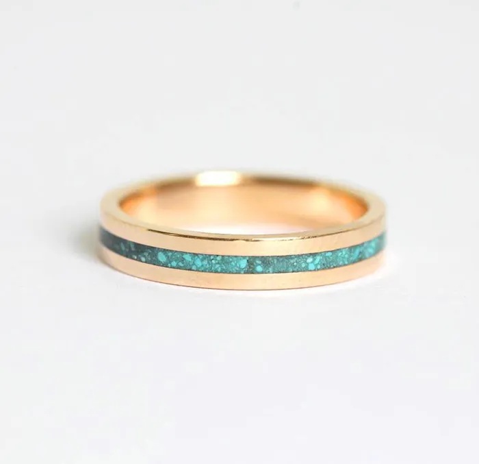 Rings capucinne Lee Turquoise Ring Unisex Wedding Band