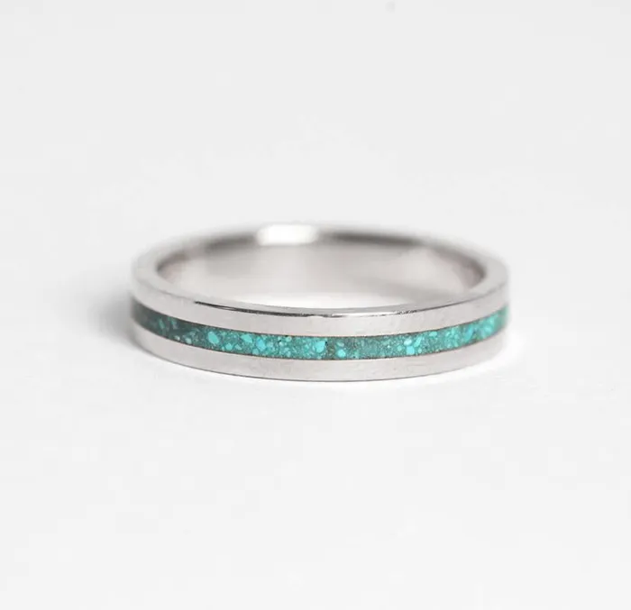 Rings capucinne Lee Turquoise Ring Unisex Wedding Band