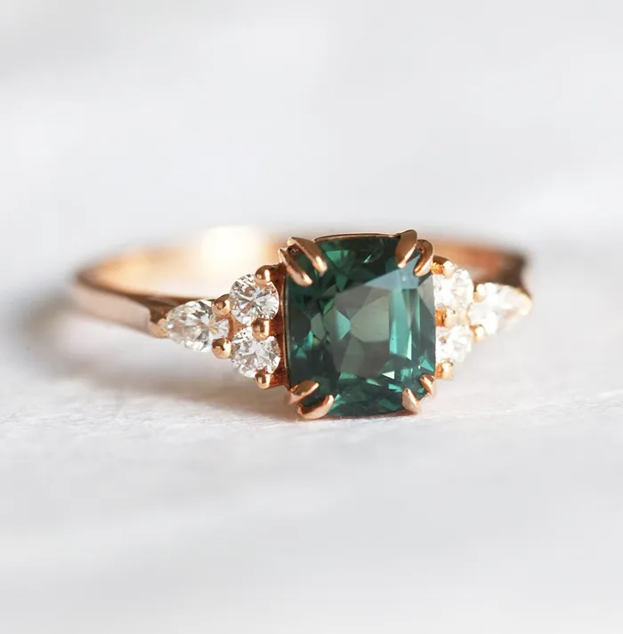 Rings Caroline Sapphire Diamond Ring Set Capucinne