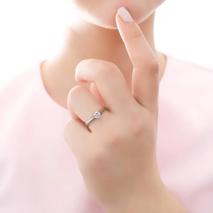 Rings Solitaire Wishbone 045ct CZ Ring Set in Sterling Silver BERRICLE