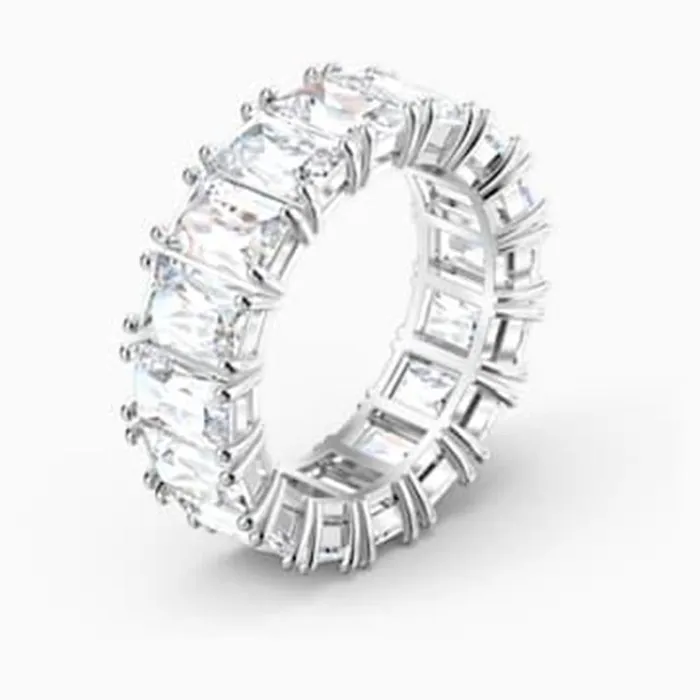 Swarovski Vittore Ring Rectangular Cut White Rhodium plated 52 Swarovski Rings