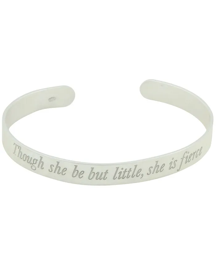 Bracelets Though She Be But Little She is Fierce Sterling Silver Cuff Bracelet Buddha Groove