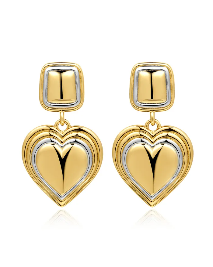 Earrings Luv Aj TwoTone Heart Earrings