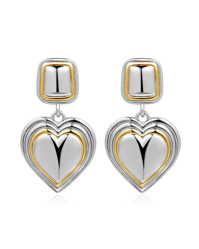 Earrings Luv Aj TwoTone Heart Earrings Earrings Luv Aj TwoTone Heart Earrings