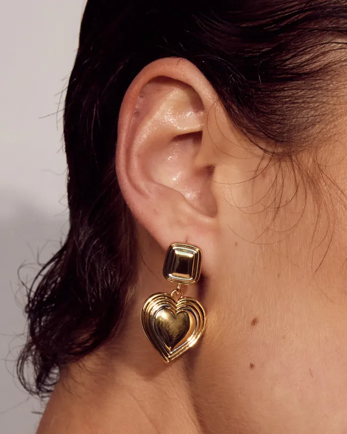 Earrings Luv Aj TwoTone Heart Earrings Earrings Luv Aj TwoTone Heart Earrings