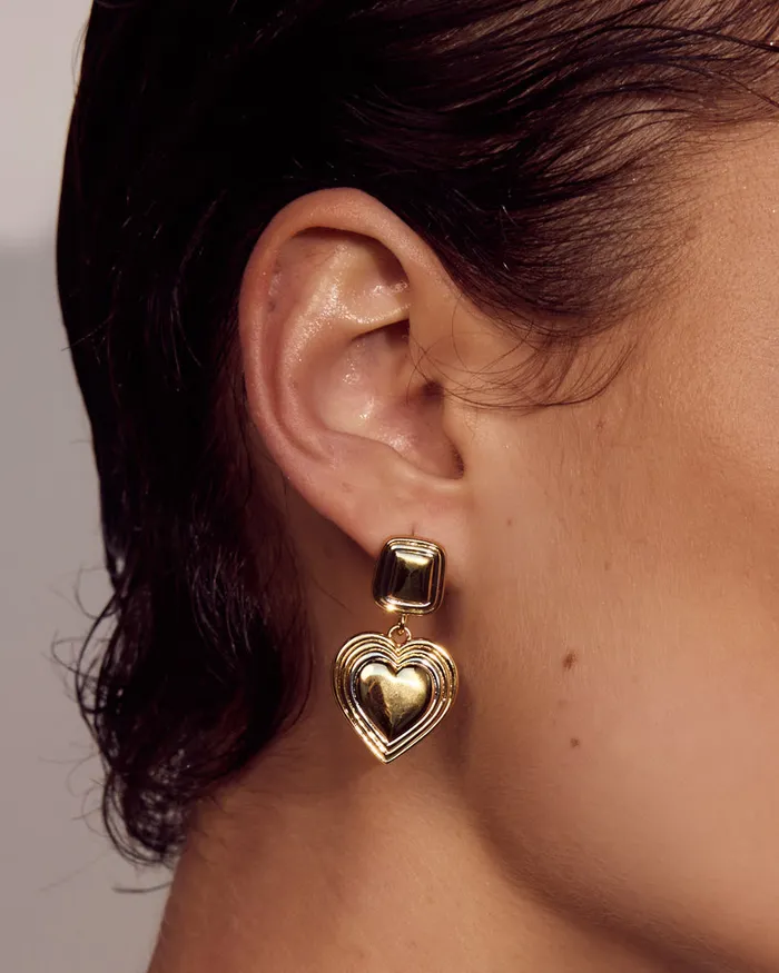 Earrings Luv Aj TwoTone Heart Earrings Earrings Luv Aj TwoTone Heart Earrings