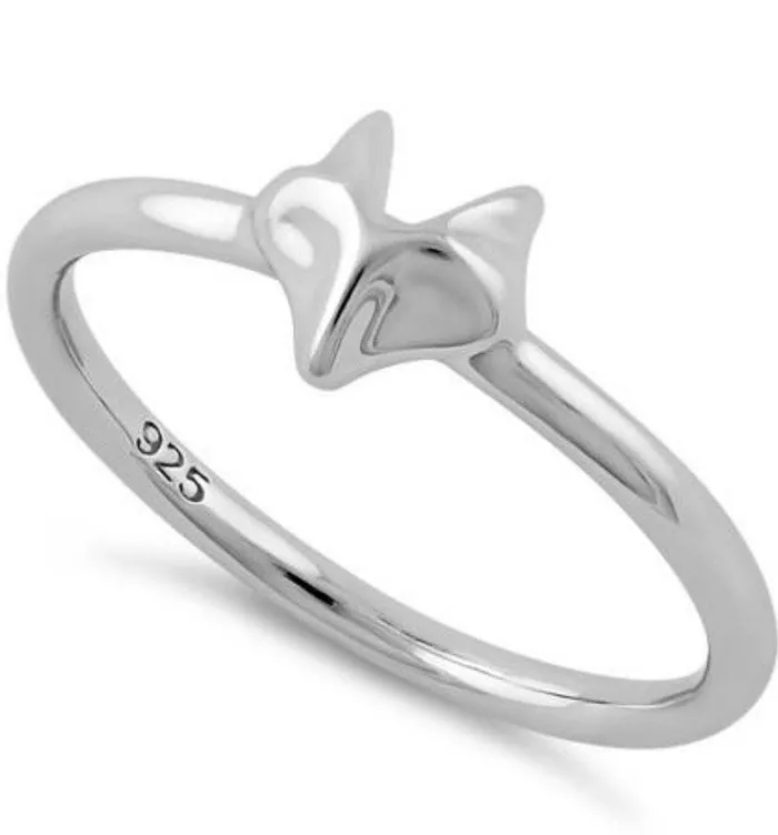 Fox 925 Sterling Silver Ring Captive Collars Rings