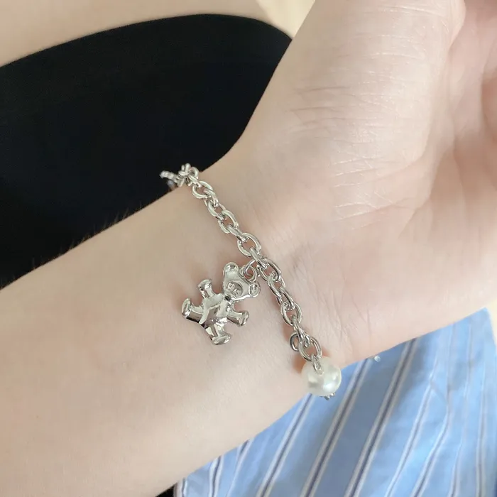 Gold Chain Bracelet with Teddy Bear Charm Refined by AnnaKaci Bracelets Gold Chain Bracelet with Teddy Bear Charm Refined by AnnaKaci Bracelets