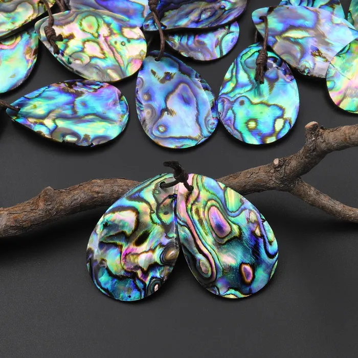 Intrinsic Trading Natural Rainbow Abalone Teardrop Earring Pair Drilled Matched Gemstone Bead Pair A11 Earrings Intrinsic Trading Natural Rainbow Abalone Teardrop Earring Pair Drilled Matched Gemstone Bead Pair A11 Earrings