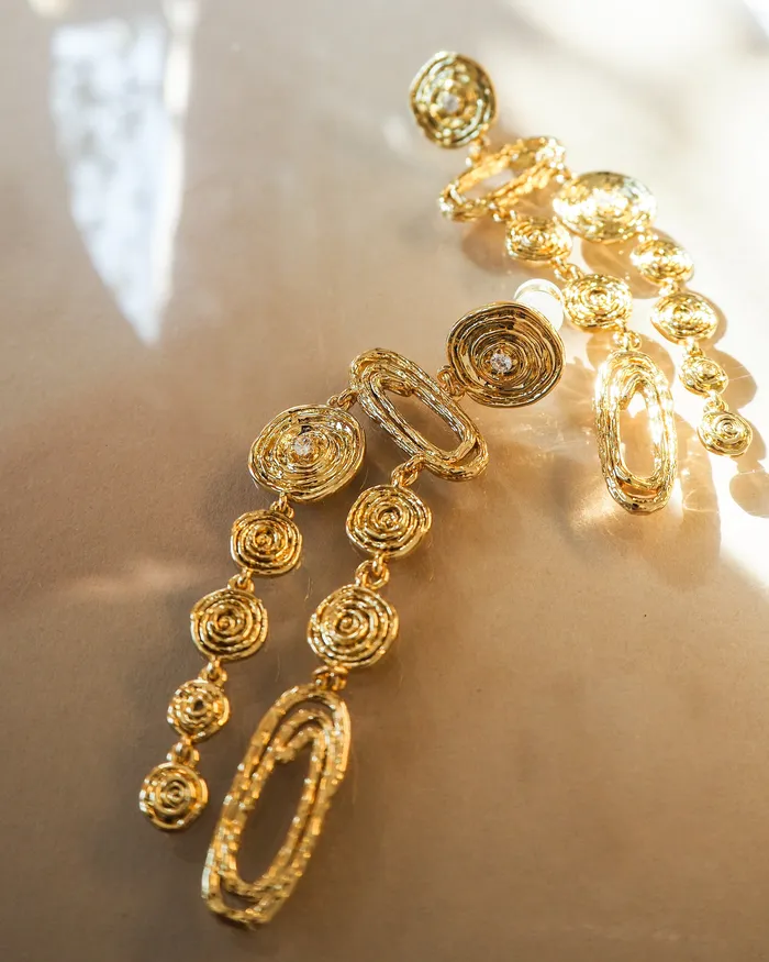 Luv Aj Earrings Molten Disc Statement Earrings Gold Luv Aj Earrings Molten Disc Statement Earrings Gold