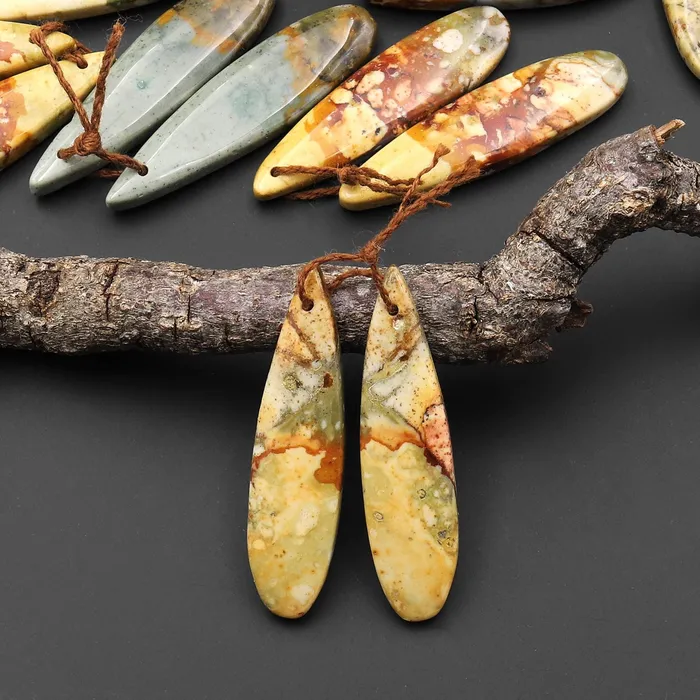 Natural Owyhee Picture Jasper Teardrop Earring Pair Drilled Matched Gemstone Beads From Oregon A4 Intrinsic Trading Earrings Natural Owyhee Picture Jasper Teardrop Earring Pair Drilled Matched Gemstone Beads From Oregon A4 Intrinsic Trading Earrings