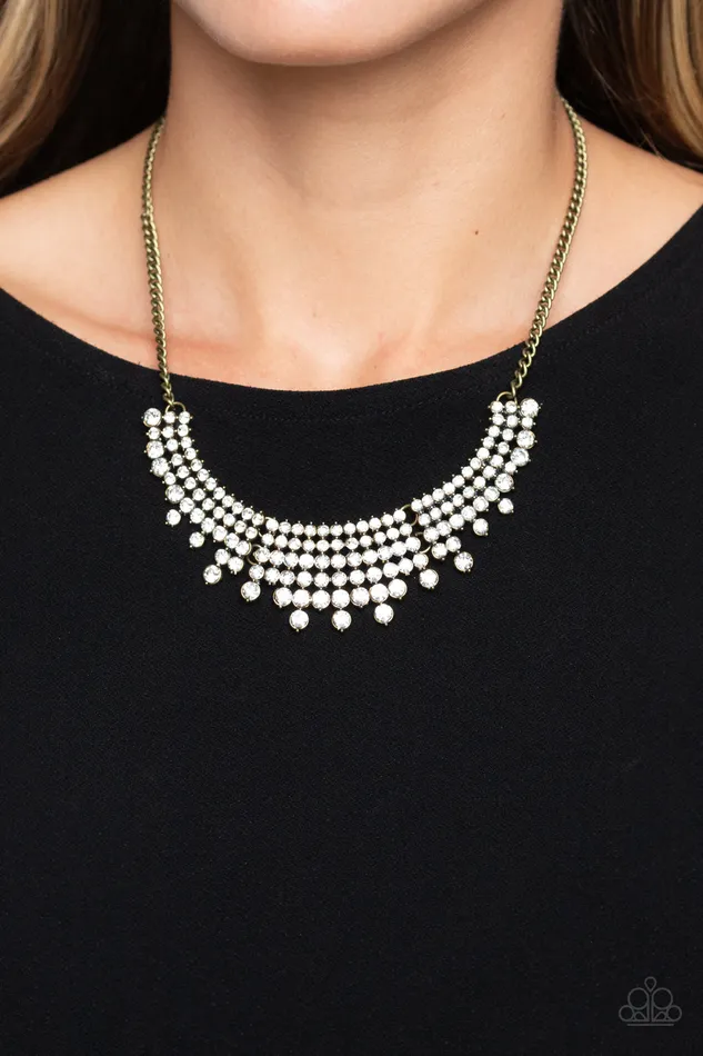 Necklaces All Eyes On U Jewelry Paparazzi Accessories Shimmering Song Brass Paparazzi Necklace