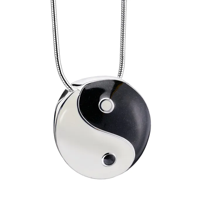 Necklaces LoveUrns Treasure Yin Yang Sterling Silver Cremation Pendant Necklaces LoveUrns Treasure Yin Yang Sterling Silver Cremation Pendant