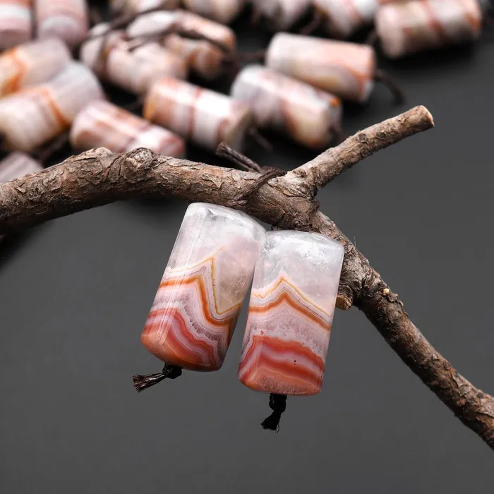 Rare Natural Peach Orange Red Rainbow Amethyst Earring Pair Matched Cylinder Tube 20mm Gemstone Beads A3 Intrinsic Trading Earrings Rare Natural Peach Orange Red Rainbow Amethyst Earring Pair Matched Cylinder Tube 20mm Gemstone Beads A3 Intrinsic Trading Earrings