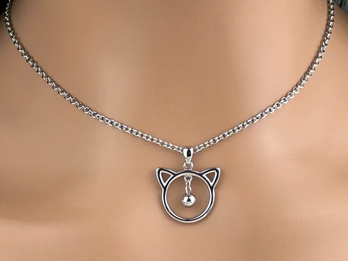 Rings Captive Collars Sterling Silver Kitten with Bell 247 wear with Locking Options